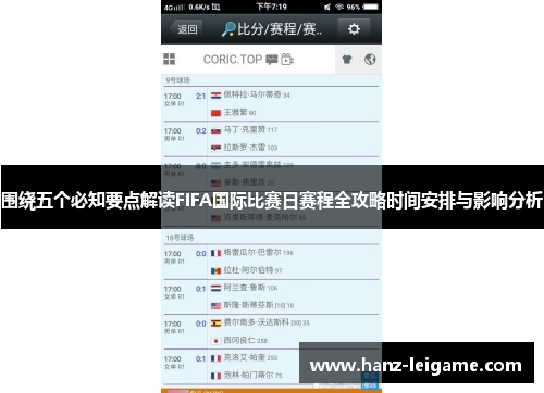 围绕五个必知要点解读FIFA国际比赛日赛程全攻略时间安排与影响分析 围绕五个必知要点解读FIFA国际比赛日赛程全攻略时间安排与影响分析